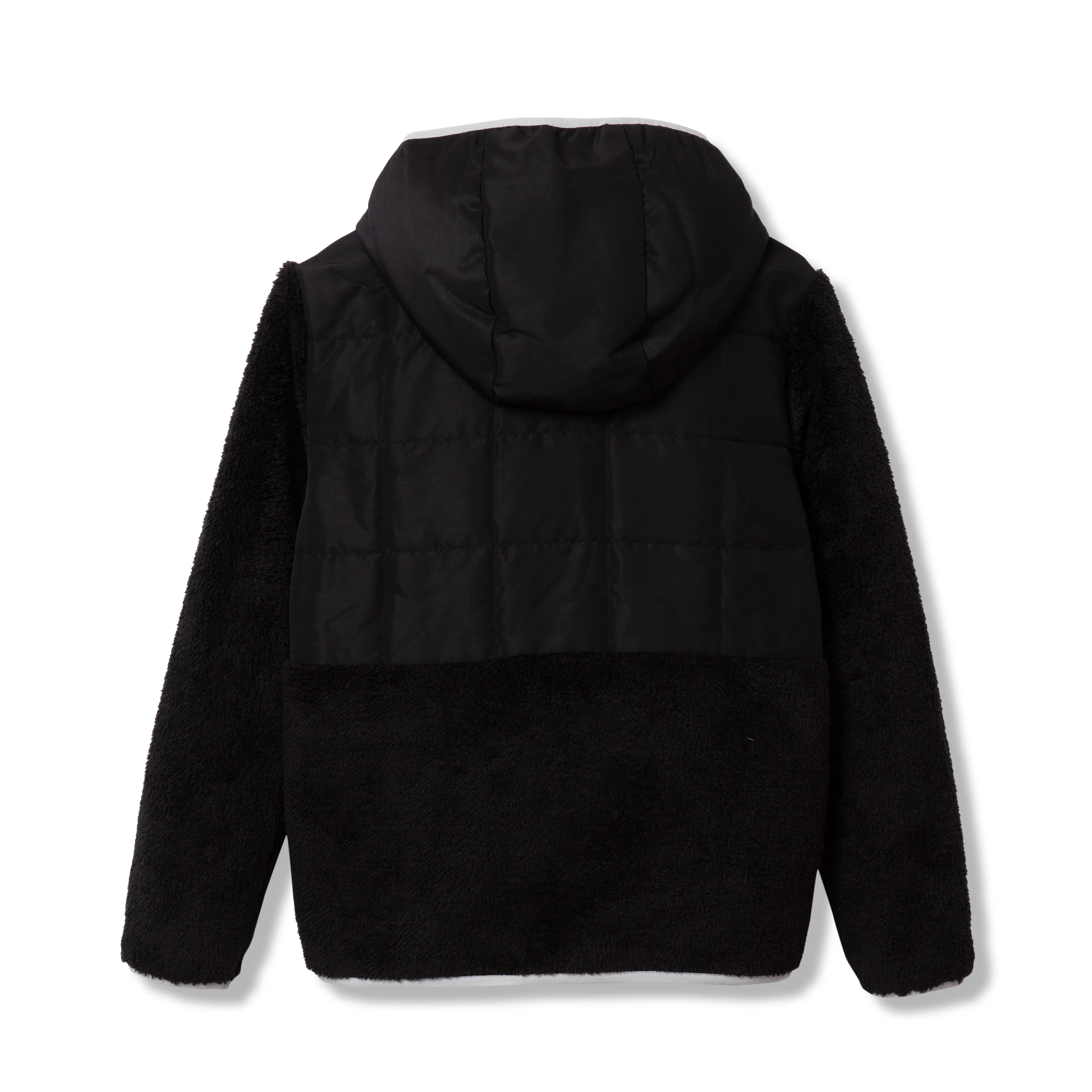 Kids Fleece Mixed Media Hooded Jacket - Image 2
