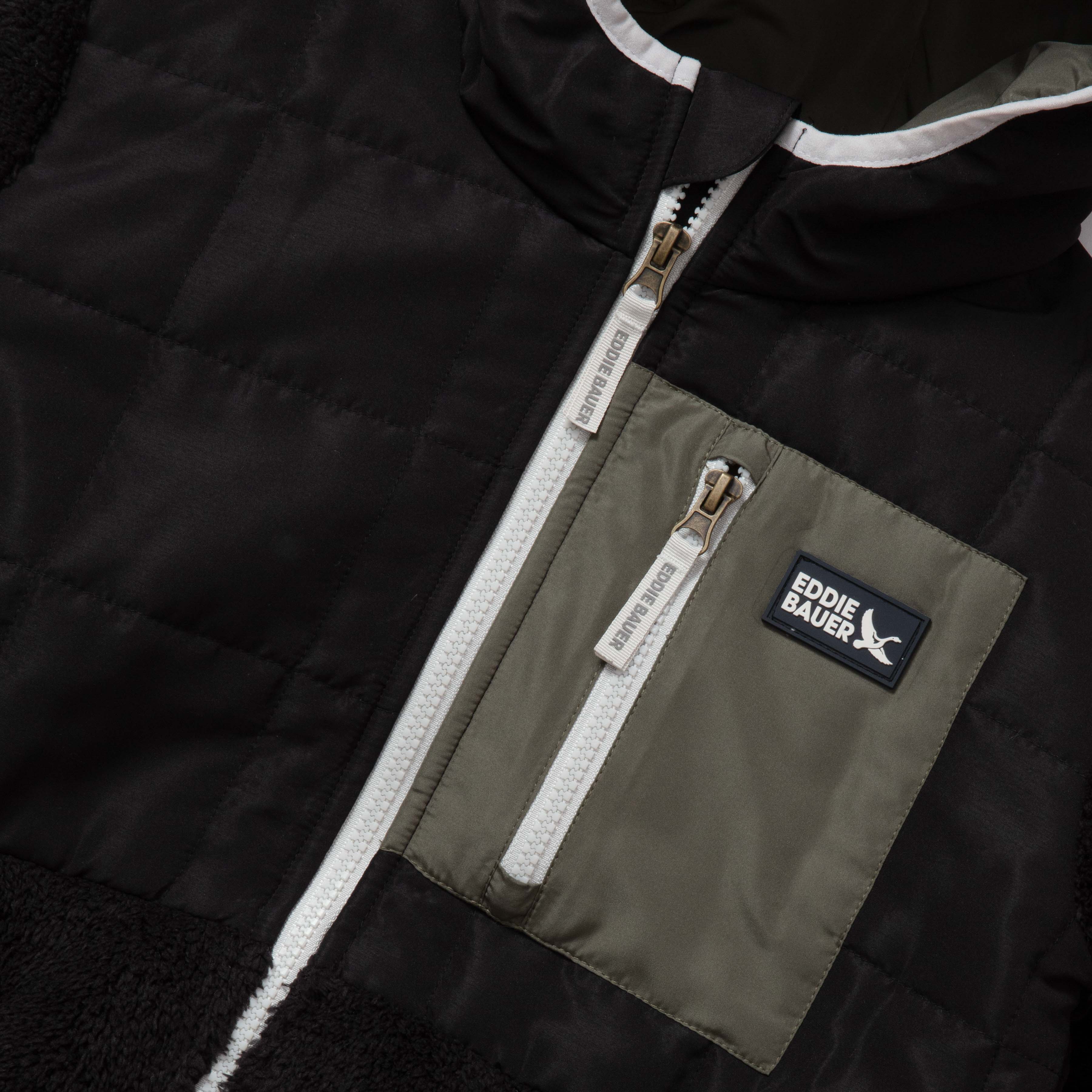 Kids Fleece Mixed Media Hooded Jacket - Image 3