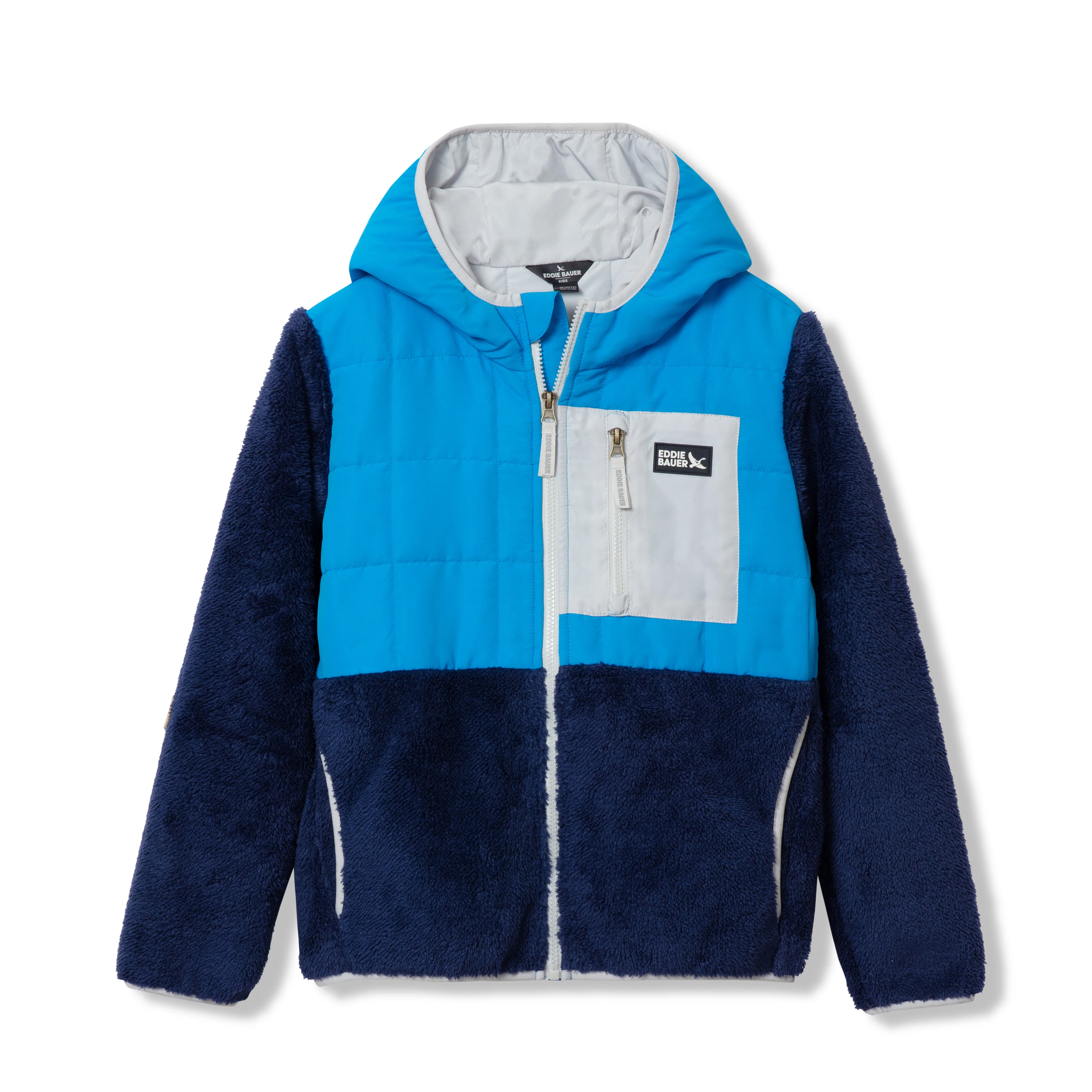Kids Fleece Mixed Media Hooded Jacket - Image 7